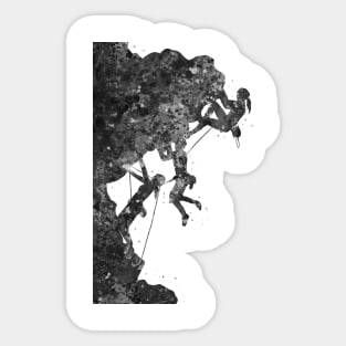 Climber friendship black and white Sticker